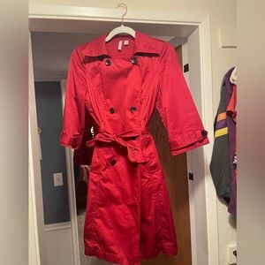 Women’s red tench coat